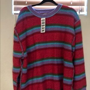Urban Outfitters Pink and Purple Crew Neck Sweater